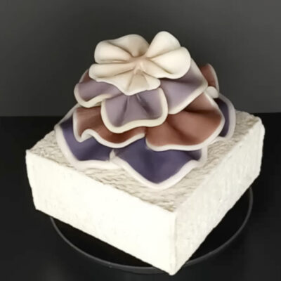 Echoes of the Seabed cream, purples cabbage coral wax sculpture