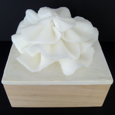 Cabbage Coral Encaustic Sculpture Bleached