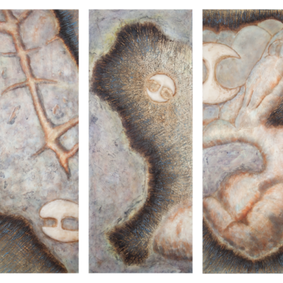 Phenotype Encaustic Triptych Painting