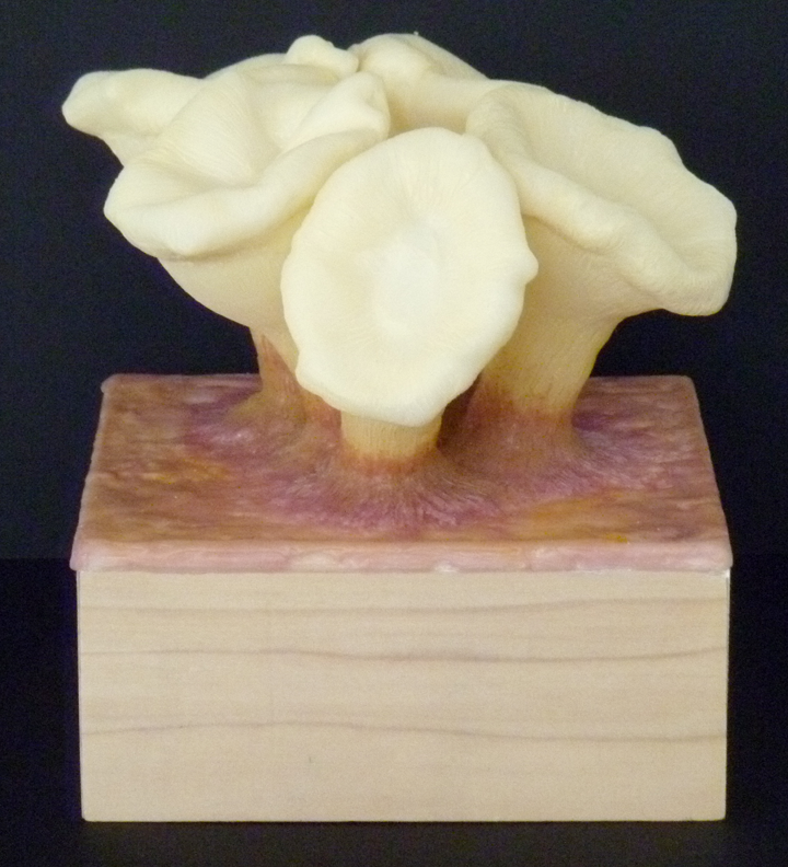 Trumpet Coral Encaustic Sculpture Full-Color